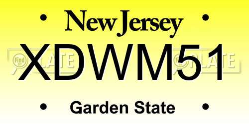 XDWM51 New Jersey License Plate
