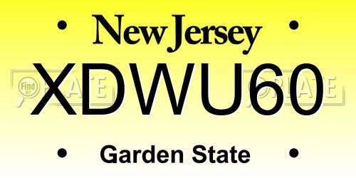 XDWU60 New Jersey License Plate