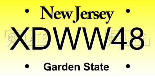 XDWW48 New Jersey License Plate