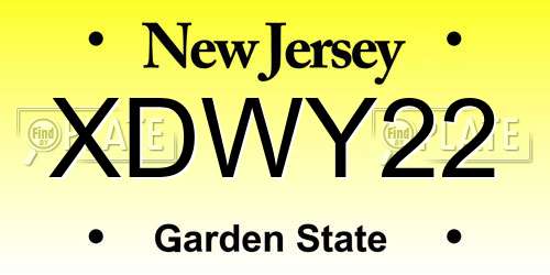 XDWY22 New Jersey License Plate