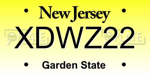 XDWZ22 New Jersey License Plate