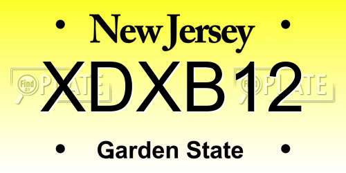 XDXB12 New Jersey License Plate