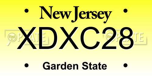 XDXC28 New Jersey License Plate