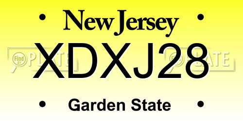 XDXJ28 New Jersey License Plate
