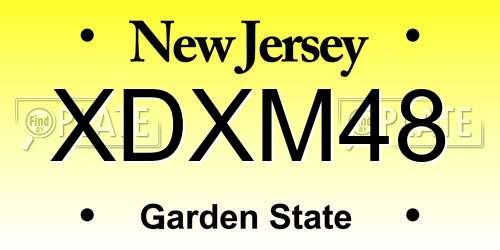 XDXM48 New Jersey License Plate