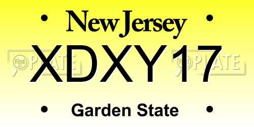 XDXY17 New Jersey License Plate