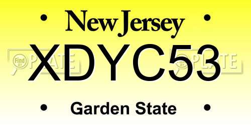 XDYC53 New Jersey License Plate