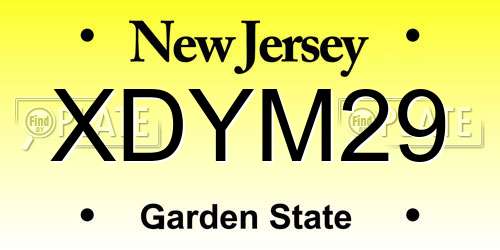 XDYM29 New Jersey License Plate