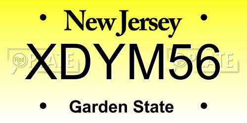 XDYM56 New Jersey License Plate