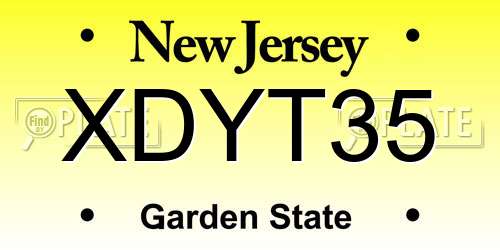 XDYT35 New Jersey License Plate