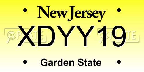 XDYY19 New Jersey License Plate
