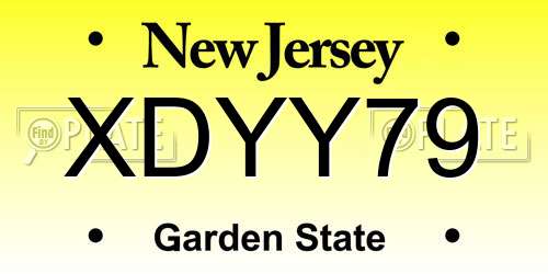 XDYY79 New Jersey License Plate