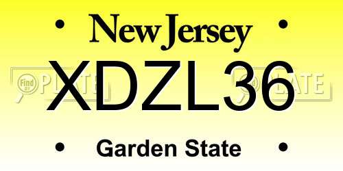 XDZL36 New Jersey License Plate