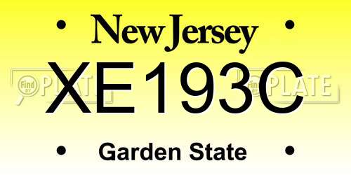 XE193C New Jersey License Plate
