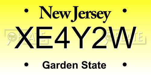XE4Y2W New Jersey License Plate
