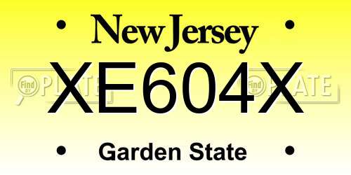XE604X New Jersey License Plate