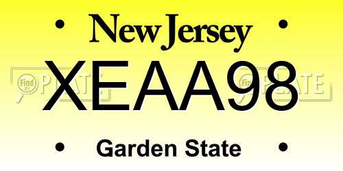 XEAA98 New Jersey License Plate