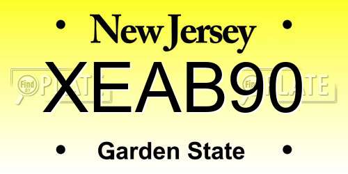 XEAB90 New Jersey License Plate