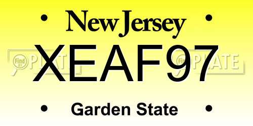 XEAF97 New Jersey License Plate