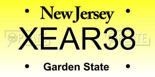 XEAR38 New Jersey License Plate