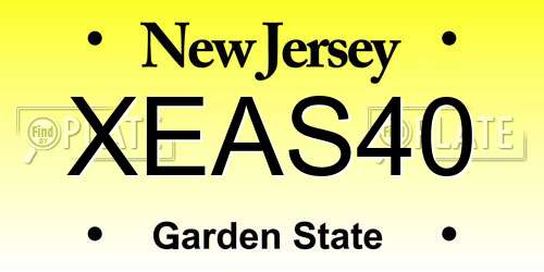 XEAS40 New Jersey License Plate