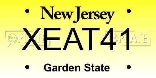 XEAT41 New Jersey License Plate