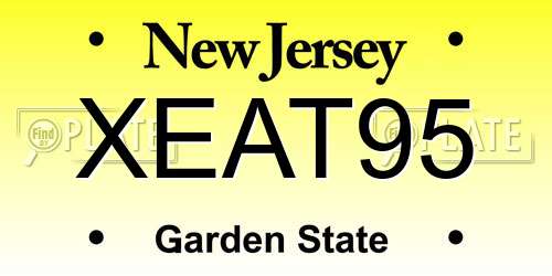 XEAT95 New Jersey License Plate