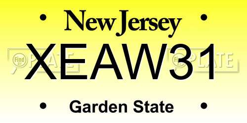 XEAW31 New Jersey License Plate