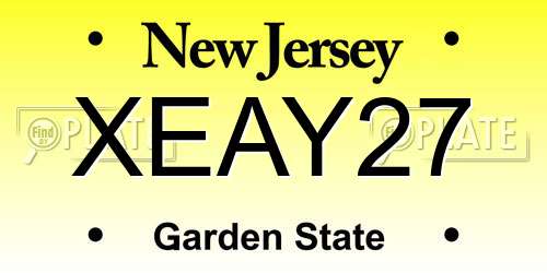 XEAY27 New Jersey License Plate