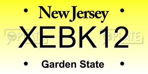 XEBK12 New Jersey License Plate