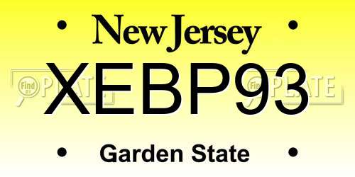 XEBP93 New Jersey License Plate