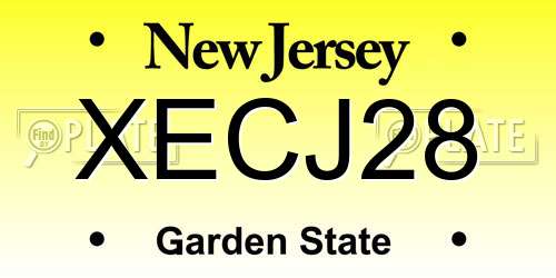 XECJ28 New Jersey License Plate