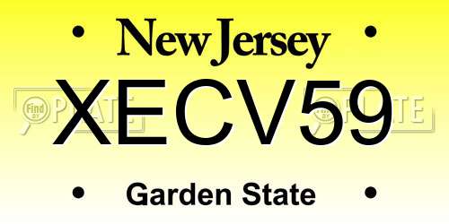 XECV59 New Jersey License Plate
