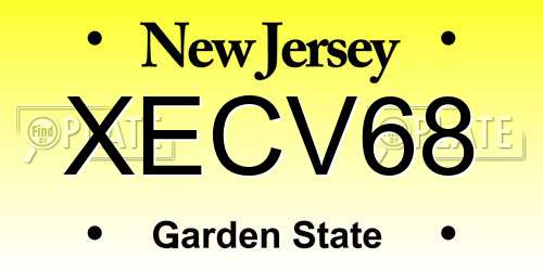 XECV68 New Jersey License Plate
