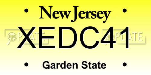 XEDC41 New Jersey License Plate