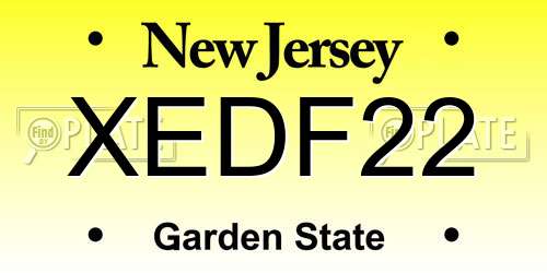 XEDF22 New Jersey License Plate