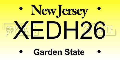XEDH26 New Jersey License Plate