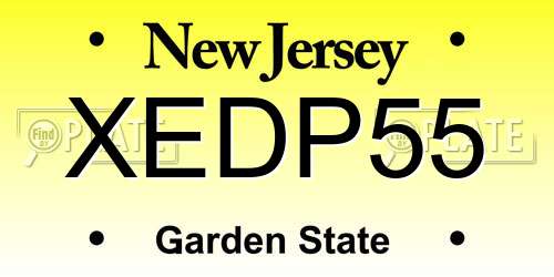 XEDP55 New Jersey License Plate