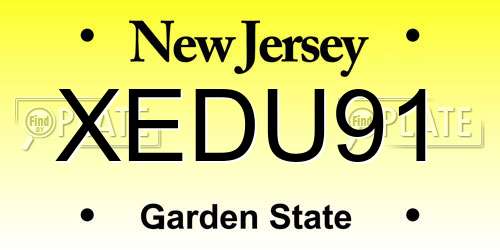 XEDU91 New Jersey License Plate