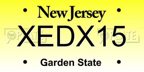 XEDX15 New Jersey License Plate