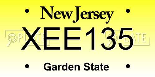 XEE135 New Jersey License Plate
