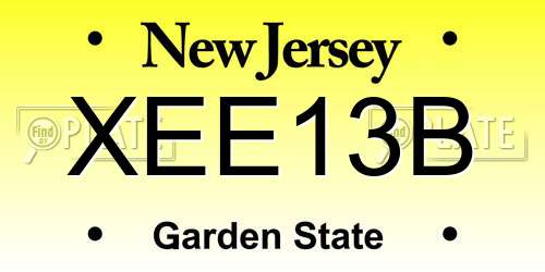 XEE13B New Jersey License Plate