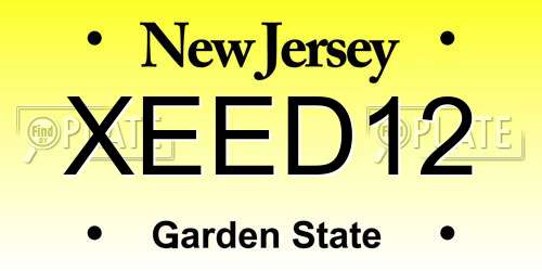 XEED12 New Jersey License Plate