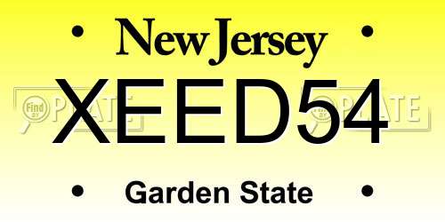 XEED54 New Jersey License Plate