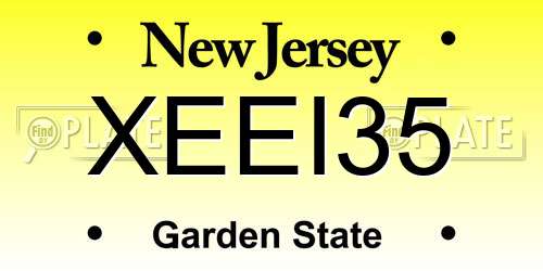 XEEI35 New Jersey License Plate