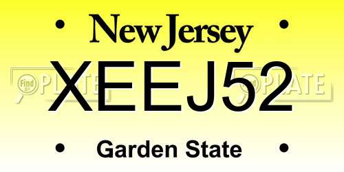 XEEJ52 New Jersey License Plate