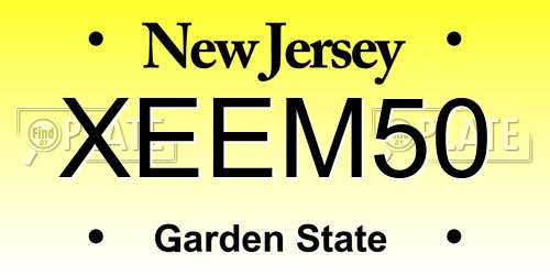 XEEM50 New Jersey License Plate
