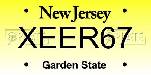 XEER67 New Jersey License Plate