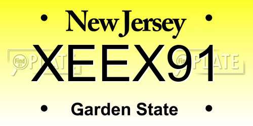 XEEX91 New Jersey License Plate