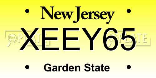 XEEY65 New Jersey License Plate